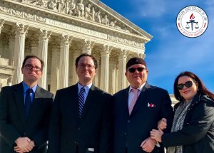 Jim Randall with family in front of the US Supreme Court after being sworn in.