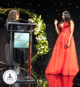 Tatianna Metters Scurlock being sworn in as President of the John M. Langston Bar Association.